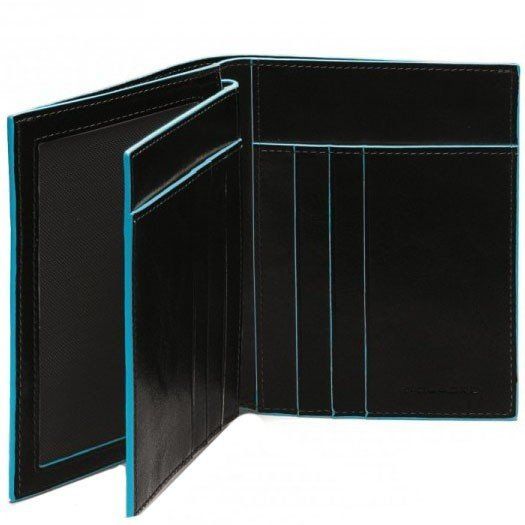 Черное кожаное мужское портмоне Piquadro Blue Square (PU1129B2_N) купить недорого в Ты Купи
