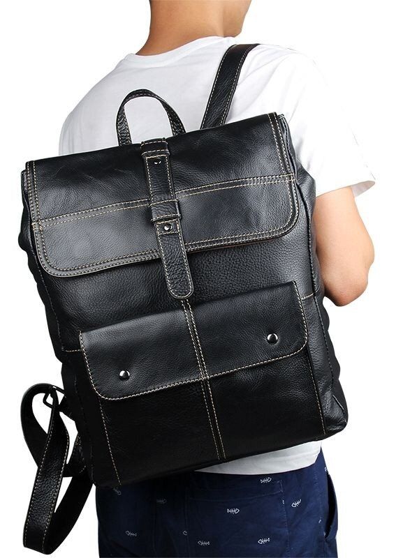 Чоловічий шкіряний рюкзак Vintage 14377 Чорний купити недорого в Ти Купи