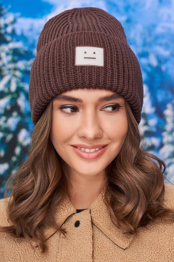 Женская шапка Braxton «Смайл» (5055) коричневый купить недорого в Ты Купи