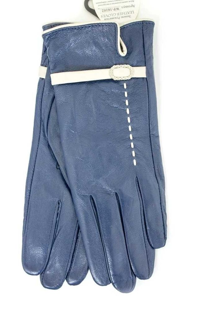 Женские кожаные перчатки Shust Gloves синие 374s1 S купить недорого в Ты Купи