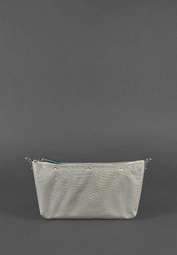 Шкіряна плетена жіноча сумка BlankNote Пазл S зелена Krast BN-BAG-31-MALACHITE купити недорого в Ти Купи