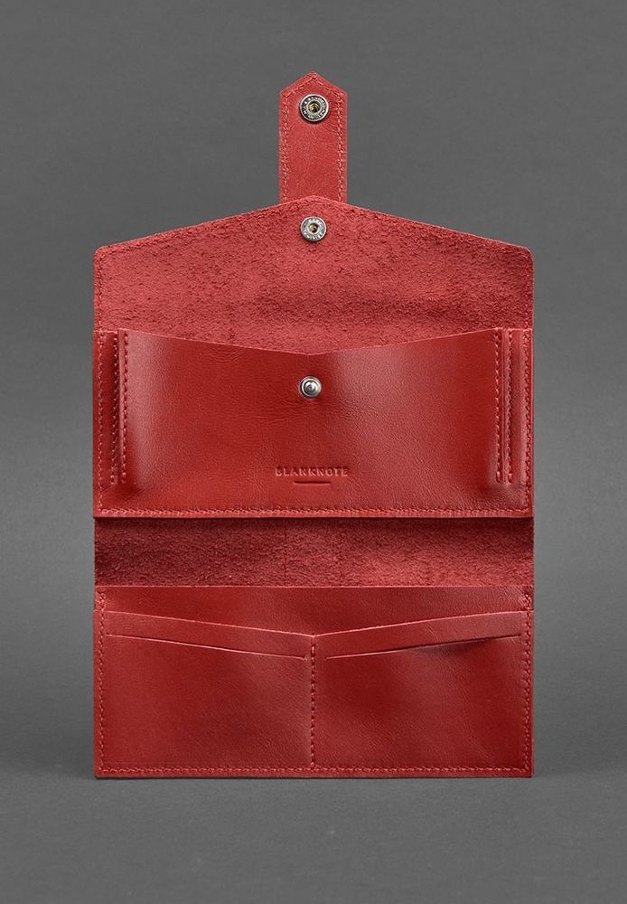 Женское кожаное портмоне 3.0 красное Krast BN-PM-3-RED купить недорого в Ты Купи