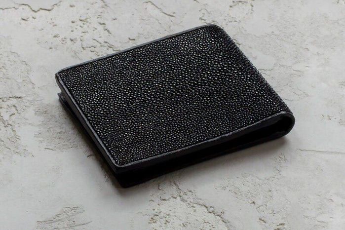 Жіночий чорний гаманець зі шкіри ската Ekzotic Leather stw 21 купити недорого в Ти Купи