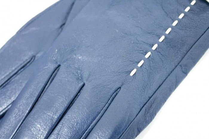 Жіночі шкіряні рукавички Shust Gloves сині 374s1 S купити недорого в Ти Купи