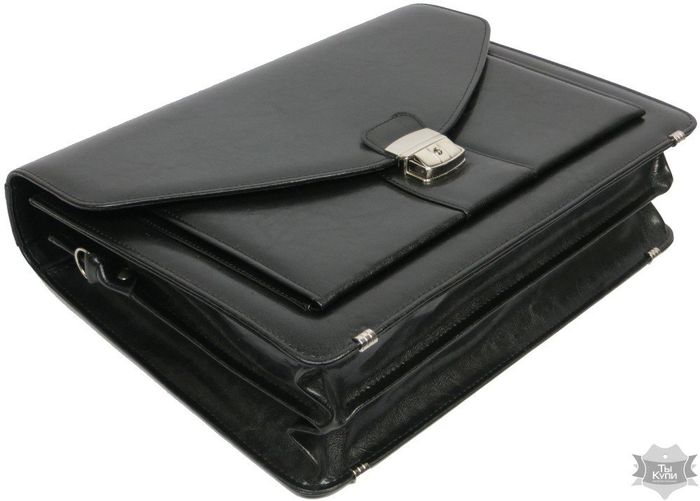 Чоловічий чорний портфель Jurom 0-30-111 black купити недорого в Ти Купи