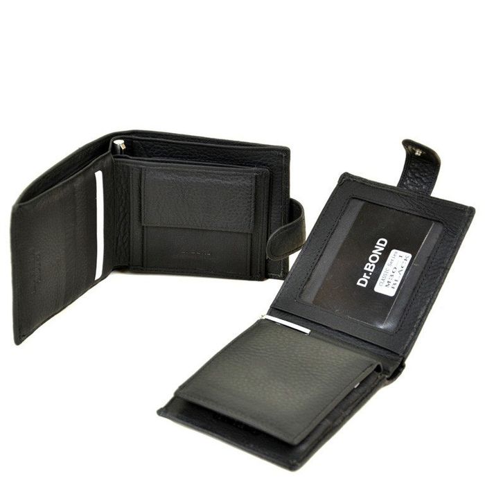 Чоловічий шкіряний гаманець Dr.Bond M30-1 black купити недорого в Ти Купи