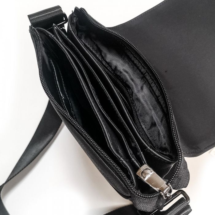 Чоловіча шкіряна сумка через плече BRETTON 3746-3 black купити недорого в Ти Купи