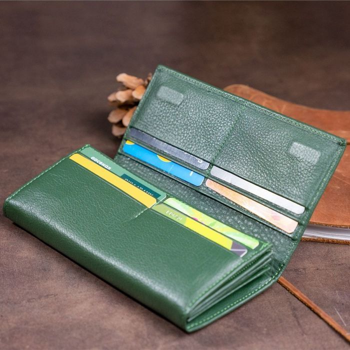 Жіночий шкіряний гаманець ST Leather 19240 Зелений купити недорого в Ти Купи