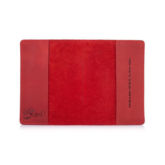 Кожаная обложка на паспорт HiArt PC-01 7 Let's Go Travel красная Красный купить недорого в Ты Купи