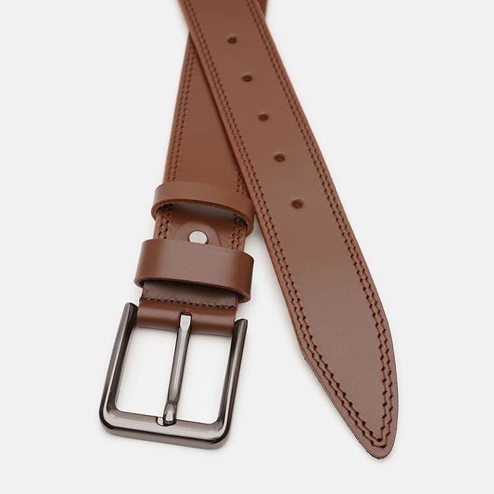 Мужской кожаный ремень Borsa Leather V1125FX55-brown купить недорого в Ты Купи