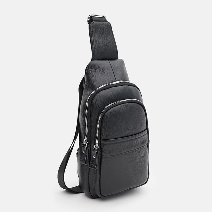 Мужской кожаный рюкзак через плечо Keizer K16602bl-black купить недорого в Ты Купи