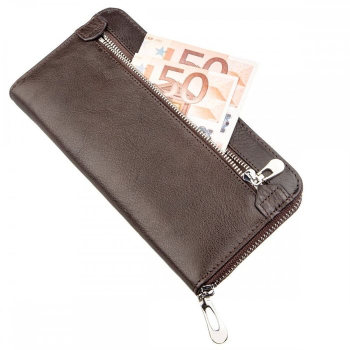 Женский тёмно-коричневый кошелёк из натуральной кожи ST Leather 18860 Темно-коричневый купить недорого в Ты Купи