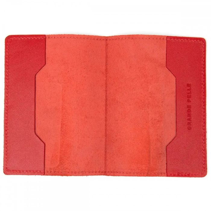 Шкіряна обкладинка для паспорта GRANDE PELLE 11484 Червоний купити недорого в Ти Купи