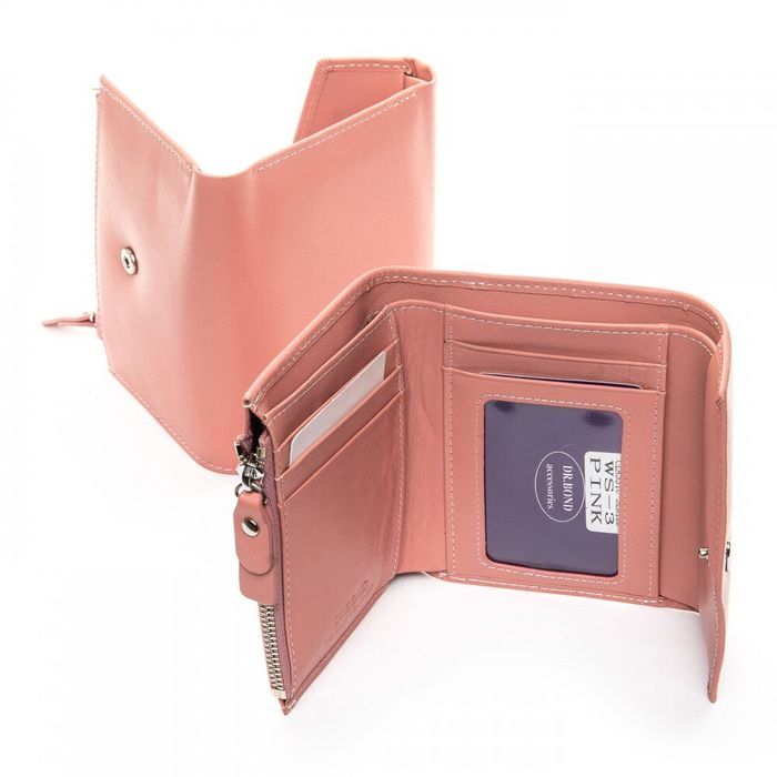 Женский кошелек из кожи Classic DR. BOND WS-3 pink купить недорого в Ты Купи