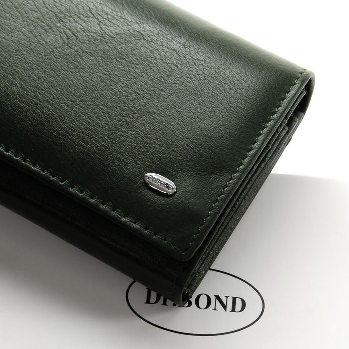 Шкіряний жіночий гаманець Classik DR. BOND W1-V green купити недорого в Ти Купи