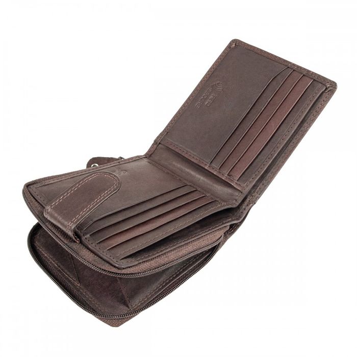 Шкіряний чоловічий гаманець Ridgeback JBNC43MN Brown (Коричневий) купити недорого в Ти Купи