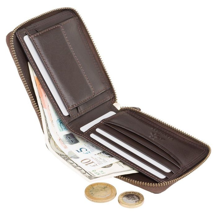 Кожаный мужской кошелек Visconti HT14 Camden c RFID (Chocolate) купить недорого в Ты Купи