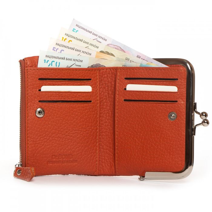 Шкіряний жіночий гаманець Classik DR. BOND WN-23-13 orange купити недорого в Ти Купи