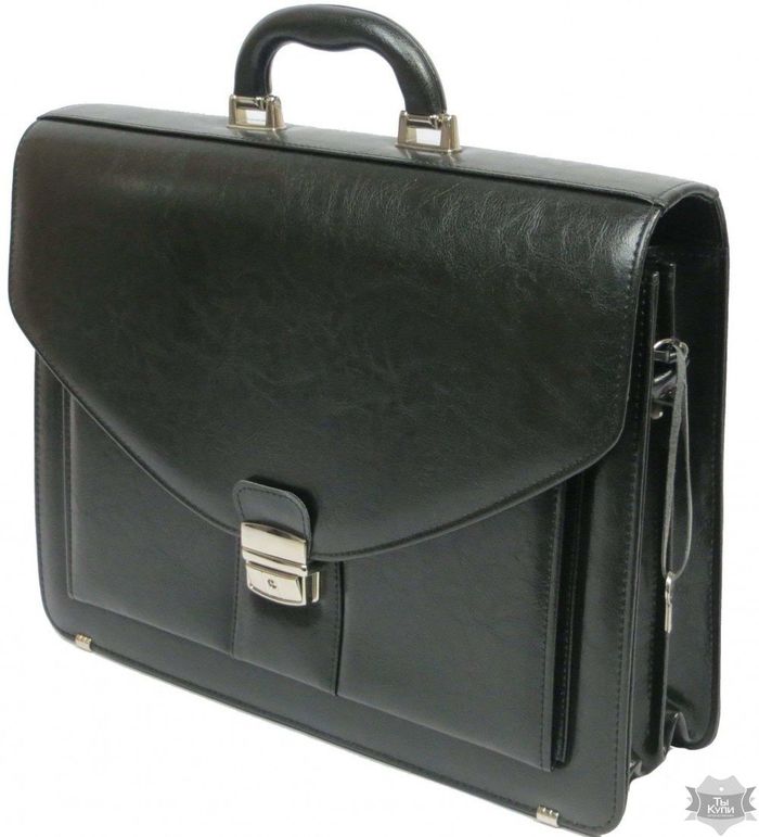 Чоловічий чорний портфель Jurom 0-30-111 black купити недорого в Ти Купи