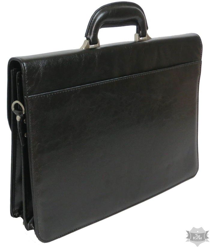 Чоловічий чорний елегантний портфель зі шкірозамінника 4U CAVALDI B027C2 black купити недорого в Ти Купи
