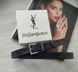 Жіночий вузький шкіряний ремінь Yves Saint Laurent хром