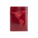 Шкіряна обкладинка на паспорт HiArt PC-01 World Map червона Червоний