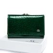 Шкіряний жіночий лаковий гаманець SERGIO TORRETTI W5 dark-green