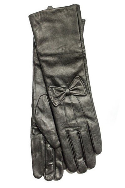 Жіночі чорні шкіряні довгі рукавички Shust Gloves купити недорого в Ти Купи