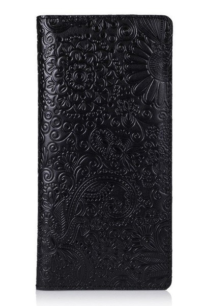 Кожаный бумажник Hi Art WP-02 Mehendi Art черный Черный купить недорого в Ты Купи