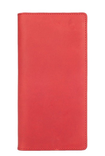 Кожаный бумажник Hi Art WP-05 Shabby Red Berry Красный купить недорого в Ты Купи