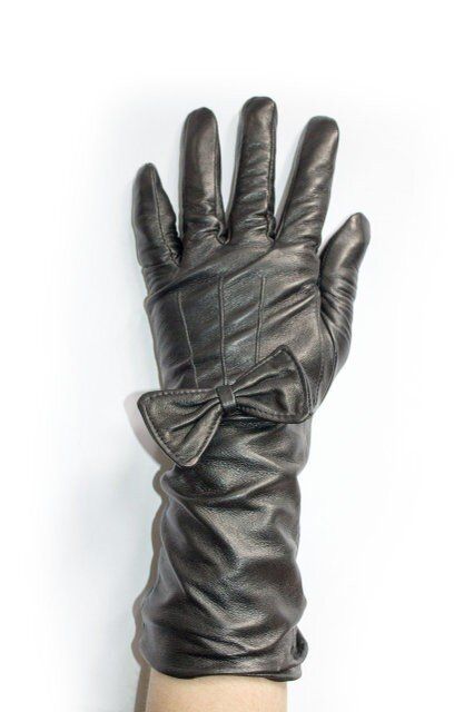 Женские черные кожаные длинные перчатки Shust Gloves купить недорого в Ты Купи