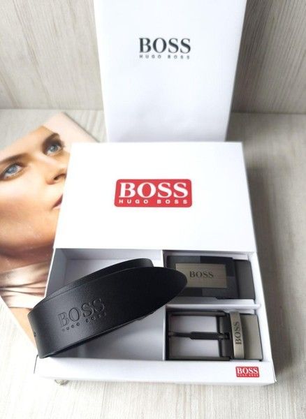 Мужской подарочный набор ремень+ две пряжки BOSS купить недорого в Ты Купи