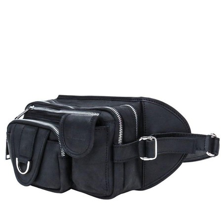 Кожаная мужская черная сумка на пояс Tarwa ra-1560-4lx купить недорого в Ты Купи