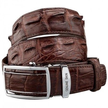 Чоловічий ремінь зі шкіри крокодила CROCODILE LEATHER 18235 купити недорого в Ти Купи