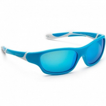 Детские солнцезащитные очки Koolsun бирюзово-белые серии Sport Размер 6+ (KS-SPBLSH006) купить недорого в Ты Купи