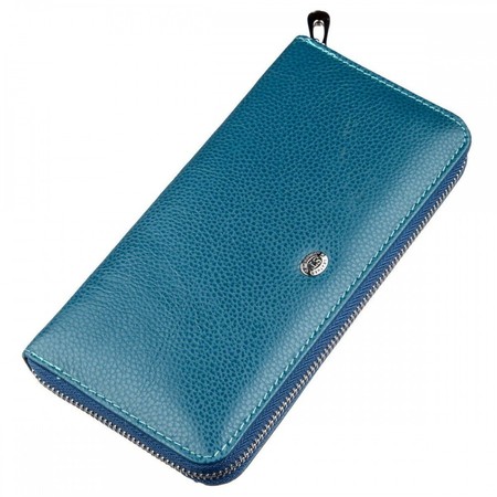 Жіночий блакитний гаманець з натуральної шкіри ST Leather 18861 Блакитний купити недорого в Ти Купи