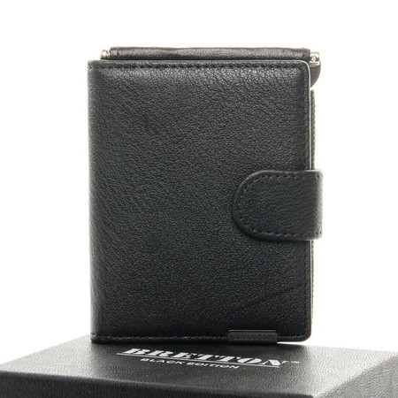 Шкіряний чоловічий гаманець-зажим BRETTON 1-168-27A black купити недорого в Ти Купи