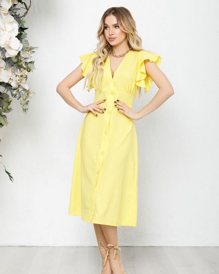 Сукня ISSA PLUS 12591 S жовтий купити недорого в Ти Купи