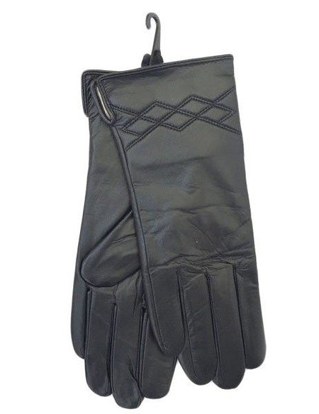 Теплые зимние черные женские перчатки из натуральной кожи M купить недорого в Ты Купи