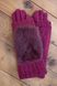 Жіночі рукавички комбіновані стрейч + в'язка бордові 1973s2 M
