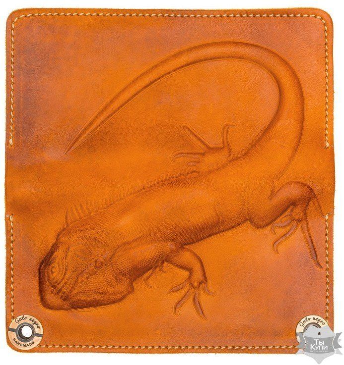 Жіночий гаманець ручної роботи Gato Negro Iguana помаранчевий купити недорого в Ти Купи