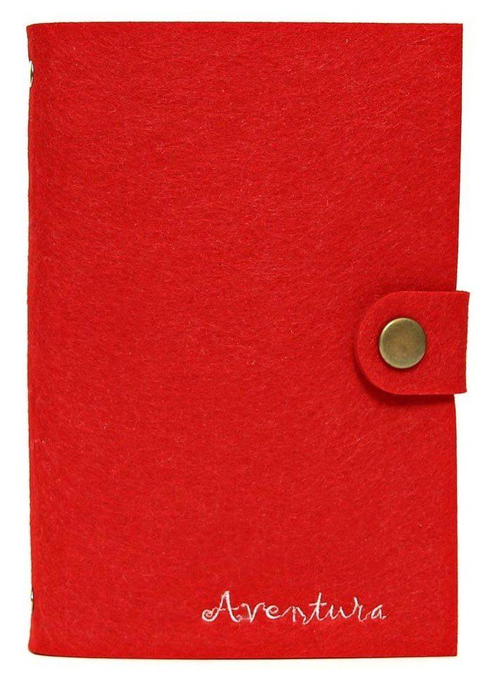 стандартный блок на 160 стр., белая крафт бумага - Блокнот с фетровой обложкой Aventura «Felt - Красный» купить недорого в Ты Купи