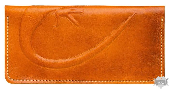 Женский кошелек ручной работы Gato Negro Iguana оранжевый купить недорого в Ты Купи