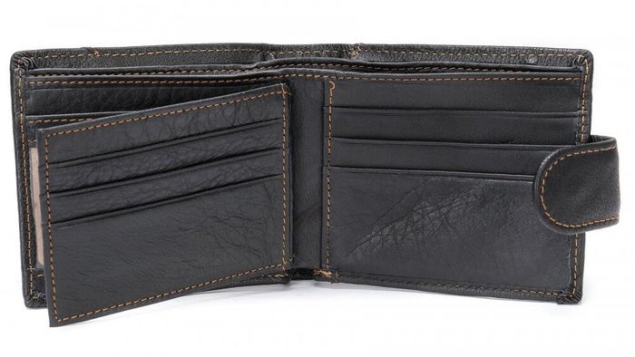 Чоловіче чорне портмоне з натуральної шкіри Vintage 20234 купити недорого в Ти Купи