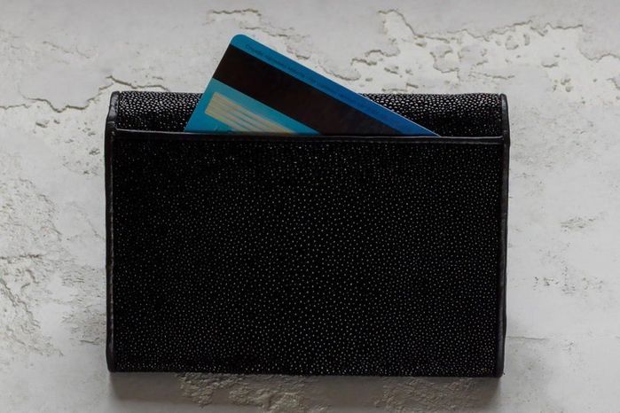 Жіночий гаманець чорний зі шкіри ската Ekzotic Leather stw 18 купити недорого в Ти Купи