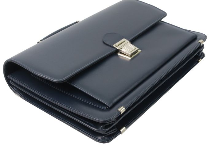 Чоловічий екологічний шкірний портфель AMO SST09 синій купити недорого в Ти Купи