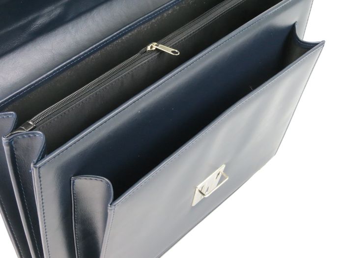 Чоловічий екологічний шкірний портфель AMO SST09 синій купити недорого в Ти Купи