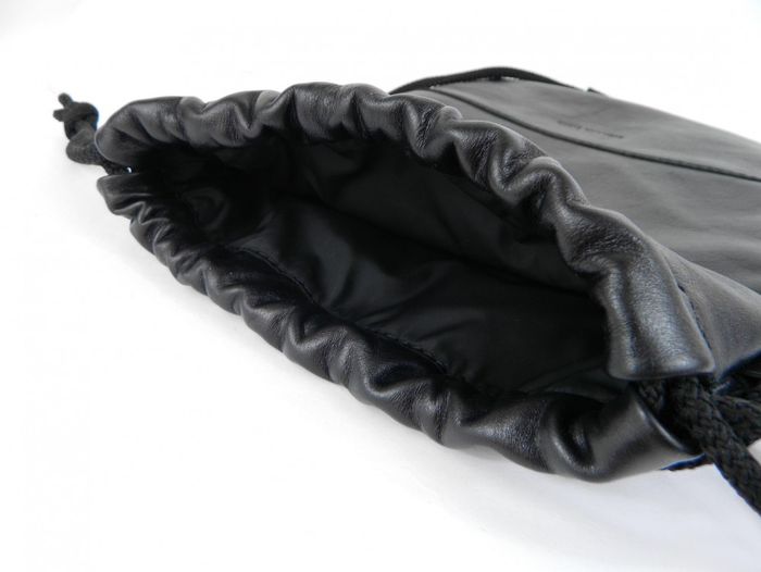 Женская сумочка кисет из натуральной кожи Svіtlana Zubko Black R0601 купить недорого в Ты Купи