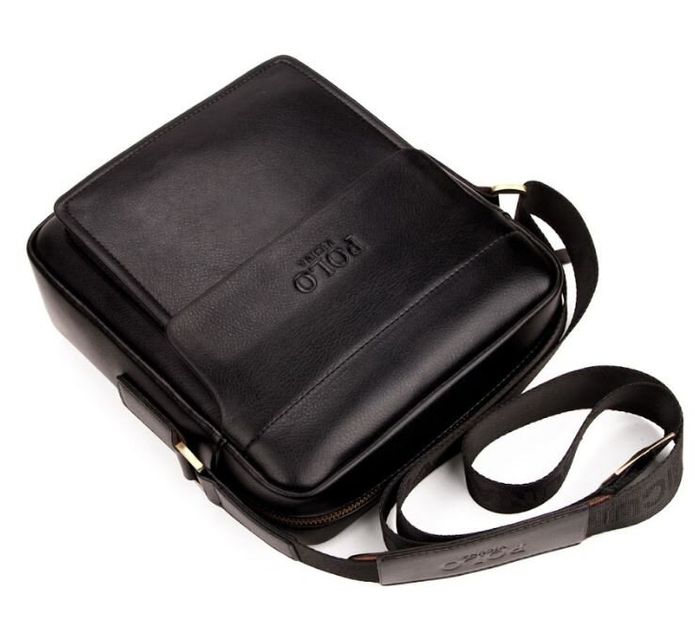 Мужская черная сумка через плечо Polo 8809-1 купить недорого в Ты Купи