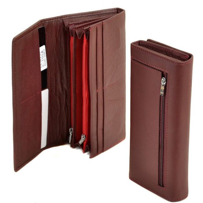 Кожаный кошелек Classik DR. BOND W501-2 scarlet купить недорого в Ты Купи
